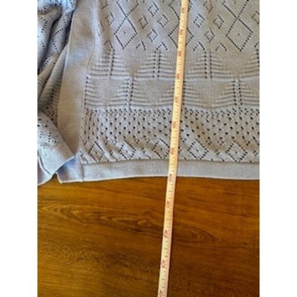 Cyrus Duster Cardigan Open Knit Long Sleeve Light Blue Size L - Picture 6 of 6